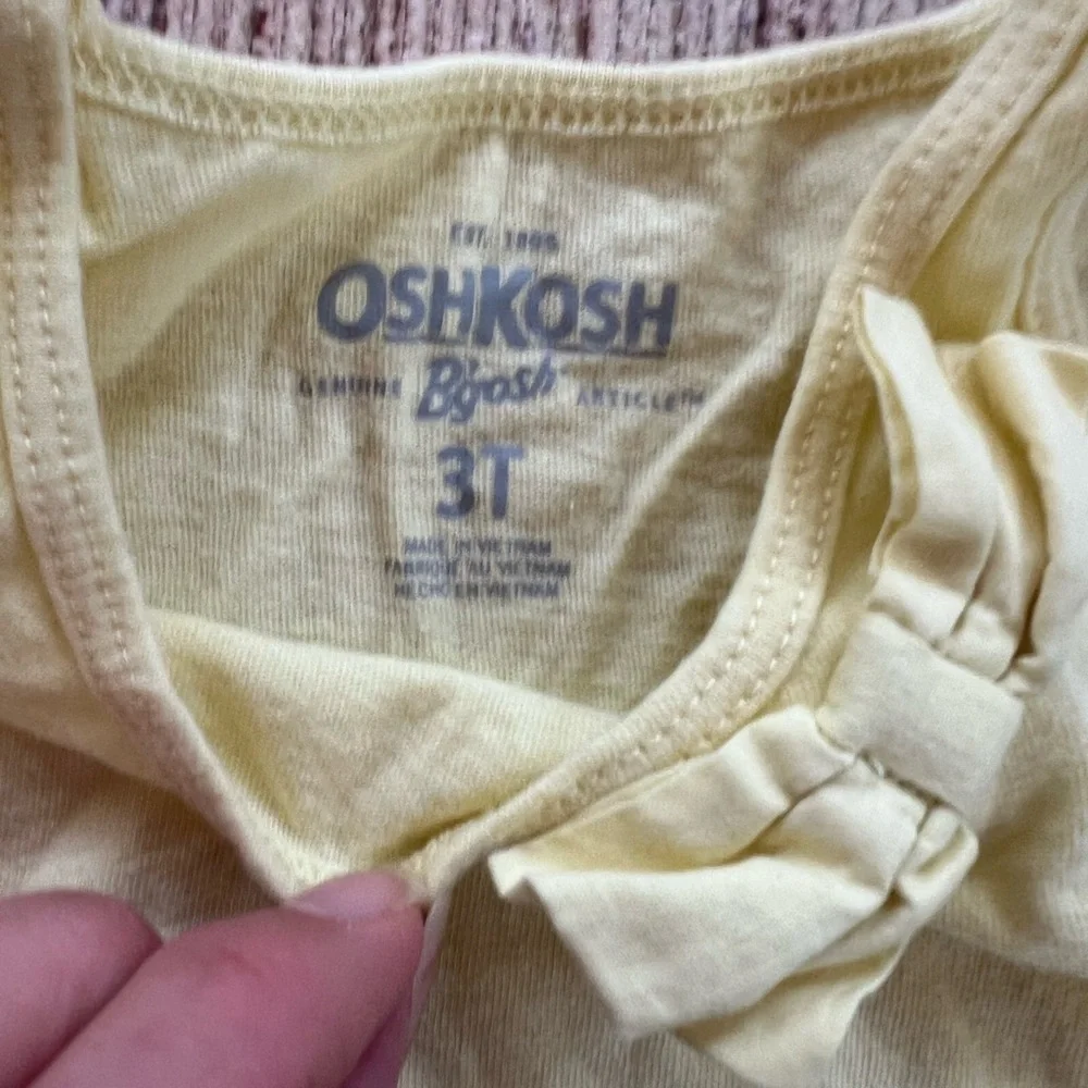 Oshkosh toddler girl Light yellow bow tank 3t